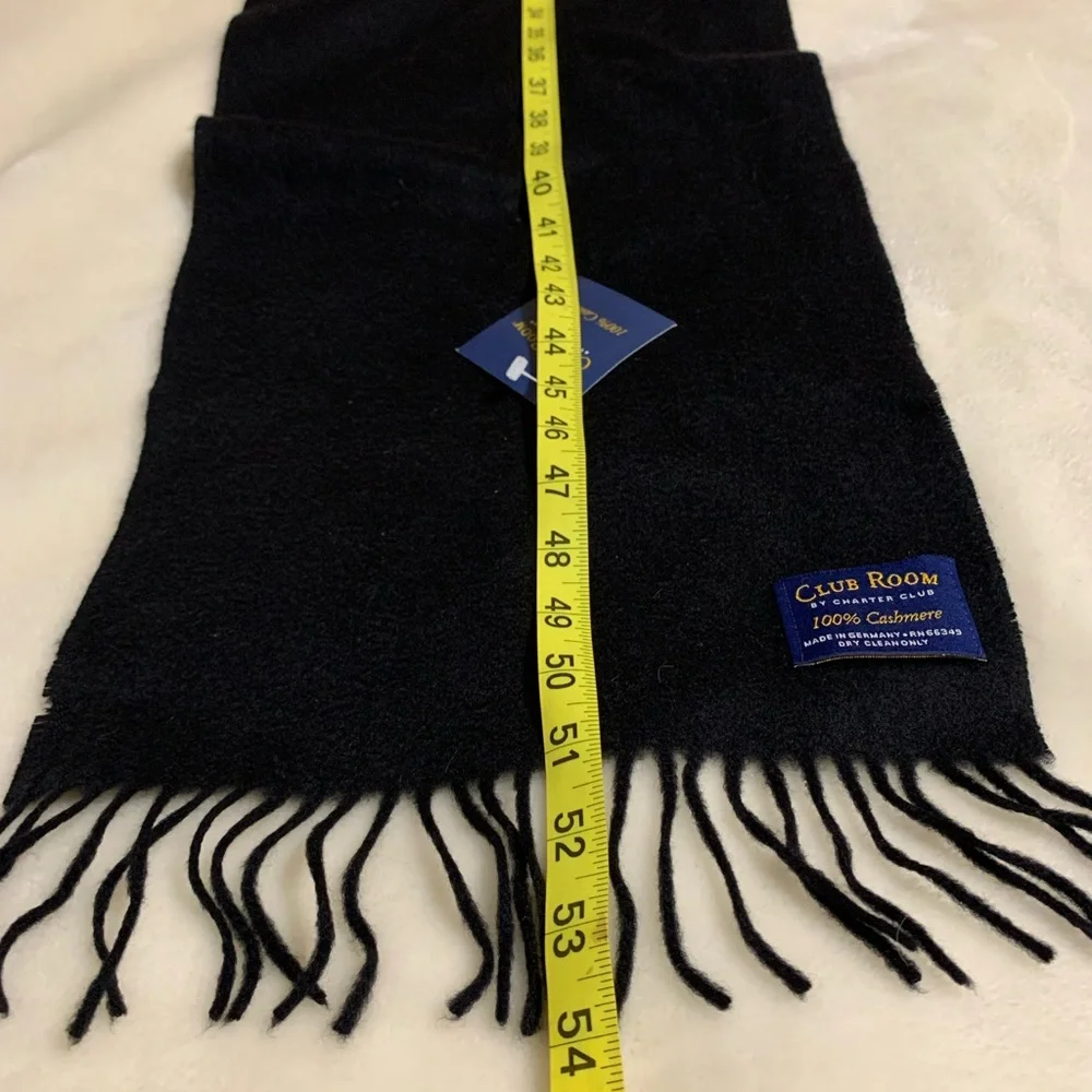 CHARTER CLUB Club Room 100% cashmere black Unisex scarf NWT